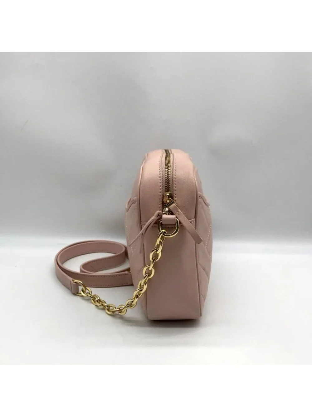 Tory Burch Blush Pink Leather Alexa Stitch Camera Crossbody Bag